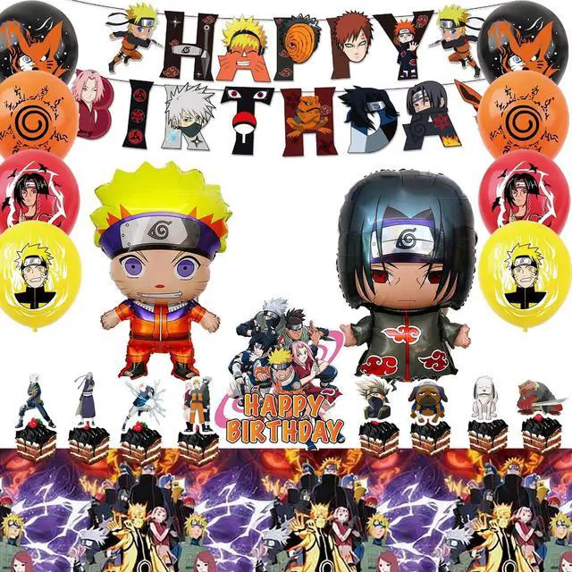 Main image of Naruto Birthday Party Supplies, 29 Pcs Naruto Party Decorations Set, including Naruto Balloons Banners cupcake Toppers Tablecloth for Girls/Boys Naruto Birthday Decoration Supplies