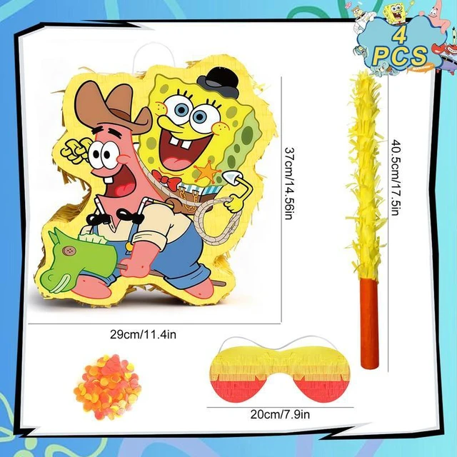 Alt view image 2 of 7 - SpongeBob SquarePants Piñata,SpongeBob Themed Party Pinata Bundle - SpongeBob Piñata Large,SpongeBob Party Games Blindfold & Party Pinata Stick etc SpongeBob Birthday Party Supplies for Boys/Girls