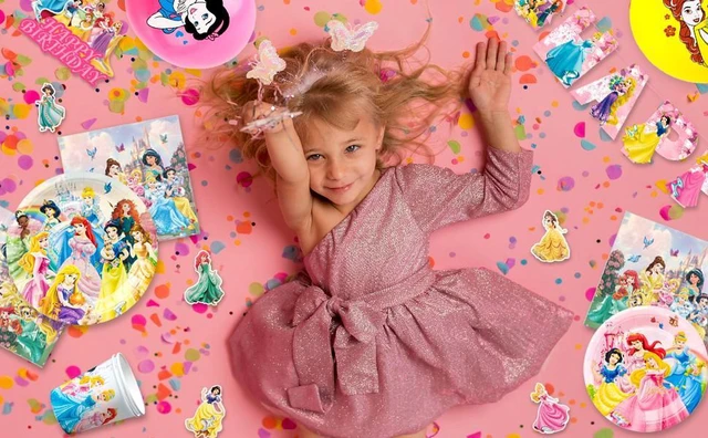 Alt view image 7 of 7 - Princess Birthday Party Decorations, 116pcs Princess Party Tableware & Decorations Set Including Princess Birthday Plates Napkins Tablecloth & Princess Cake Topper Banner etc, for Girls Kids