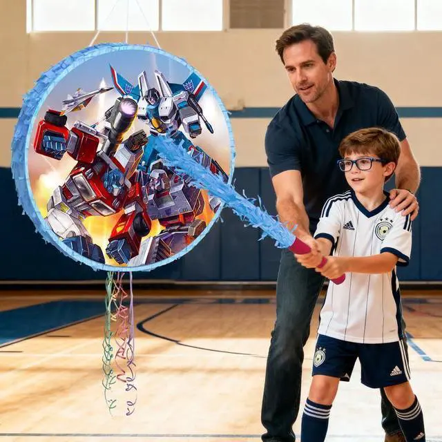 Alt view image 4 of 7 - Transformers Pinata,4pcs Transformers Pinatas Set - Transformers Theme Piñata, Transformers Party Pinata Stick & Party Games Blindfold etc Pinata Supplies for Transformers Birthday Party Decorations