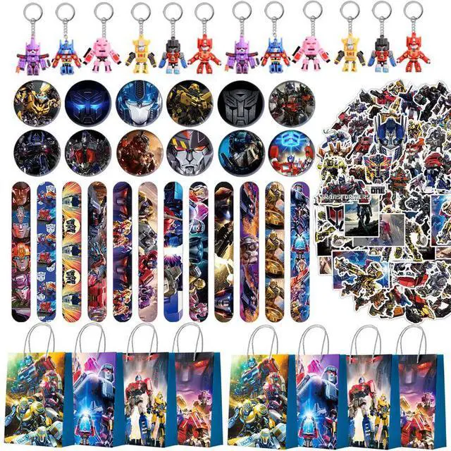Main image of Transformers Party Favors,102 Pcs Transformers Themed Birthday Party Supplies - Transformers Party Keychain Gift Bags Slap Bracelets Stickers etc Transformers Stuffers for Party Decorations
