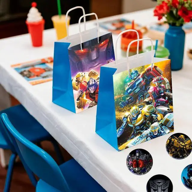 Alt view image 4 of 7 - Transformers Party Favors,102 Pcs Transformers Themed Birthday Party Supplies - Transformers Party Keychain Gift Bags Slap Bracelets Stickers etc Transformers Stuffers for Party Decorations