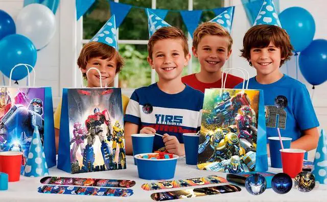 Alt view image 7 of 7 - Transformers Party Favors,102 Pcs Transformers Themed Birthday Party Supplies - Transformers Party Keychain Gift Bags Slap Bracelets Stickers etc Transformers Stuffers for Party Decorations