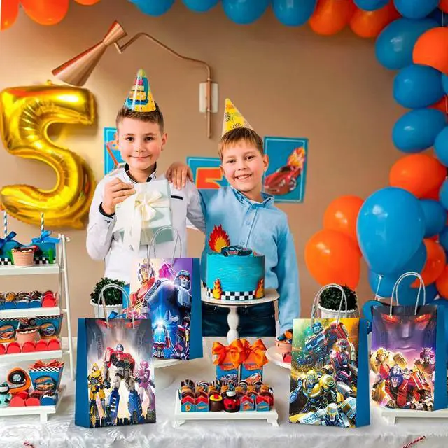 Alt view image 3 of 7 - Transformers Goodie Bags - 16pcs Transformers Party Bags, Transformers Gift Bags, Transformers Candy Bags for Boys/Girls Kids Transformers Theme Birthday Party Decorations Suppilies