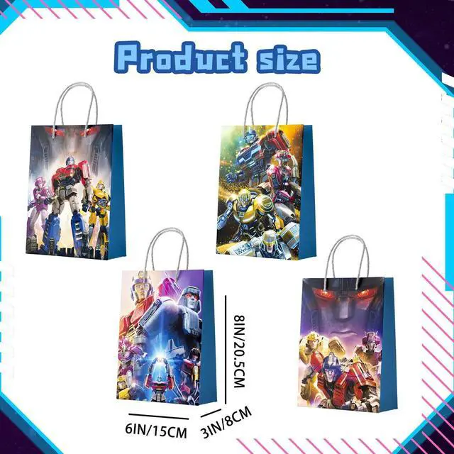 Alt view image 7 of 7 - Transformers Goodie Bags - 16pcs Transformers Party Bags, Transformers Gift Bags, Transformers Candy Bags for Boys/Girls Kids Transformers Theme Birthday Party Decorations Suppilies