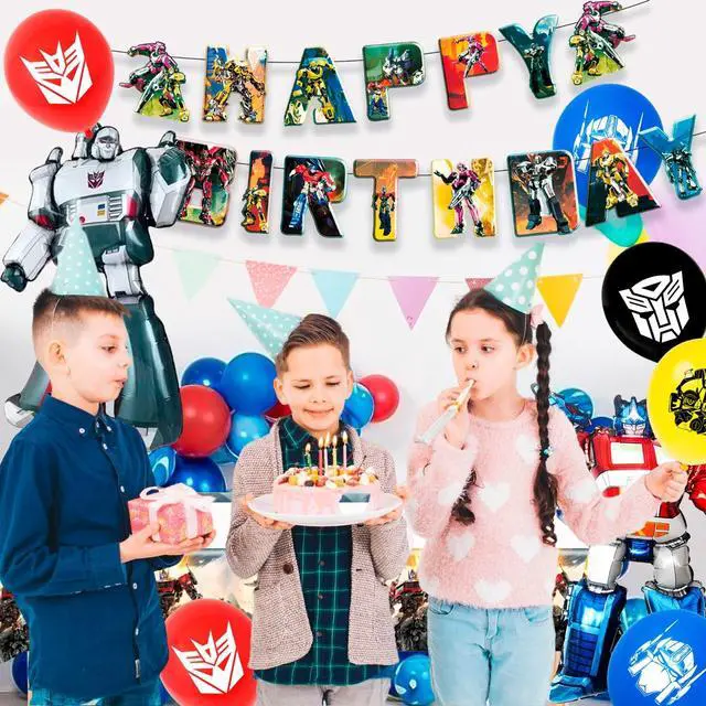 Alt view image 6 of 7 - Transformers Birthday Party Supplies, 29 Pcs Transformers Party Decorations Set - Transformers Birthday Decorations Banner Balloons Tablecloth Cake Toppers and Other Transformers Party Supplies
