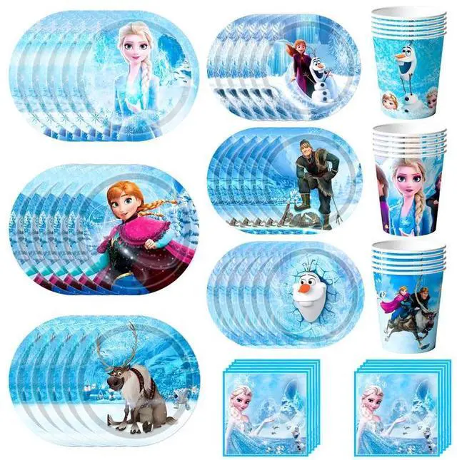 Main image of Frozen Birthday Party Decorations Tableware,120pcs Frozen Plates and Napkins Party Supplies Includ 60 7''& 9''Frozen Party Plates,30 Frozen Napkins&30 Frozen Cups for Elsa Birthday Party Decorations