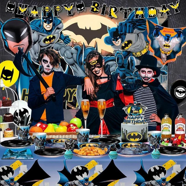 Alt view image 3 of 7 - Bat Party Decorations,115pcs Bat Birthday Decorations & Bat Party Tableware Set- Bat Decorations Balloons Banner & Bat Tablecloth Plates Cups Napkins etc BatBirthday Party Supplies