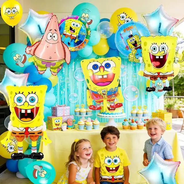 Alt view image 3 of 7 - SpongeBob Balloon Party Decorations,72pcs SpongeBob Birthday Decorations Balloons Set - SpongeBob Theme Party Latex Balloons & Foil Balloons for Kids Birthday Party Decorations Favors