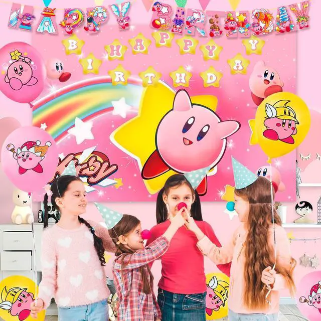 Alt view image 5 of 7 - Kirby Party Supplies,110 Pcs Kirby Birthday Party Decorations and Kirby Tableware Set - Kirby Plates and Napkins Cups Table Cloth Backdrop Kirby balloons etc Kirby Theme Birthday Supplies