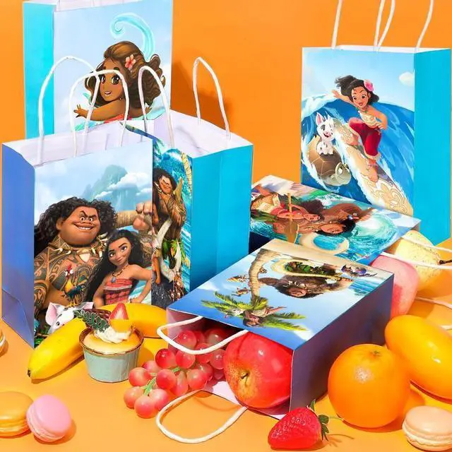 Alt view image 4 of 7 - Moana Party Supplies, 24pcs Moana Party Gift Bags - Moana Favor Bags, Moana Candy Bags for Boys/Girls Kids Moana Birthday Party Decoration