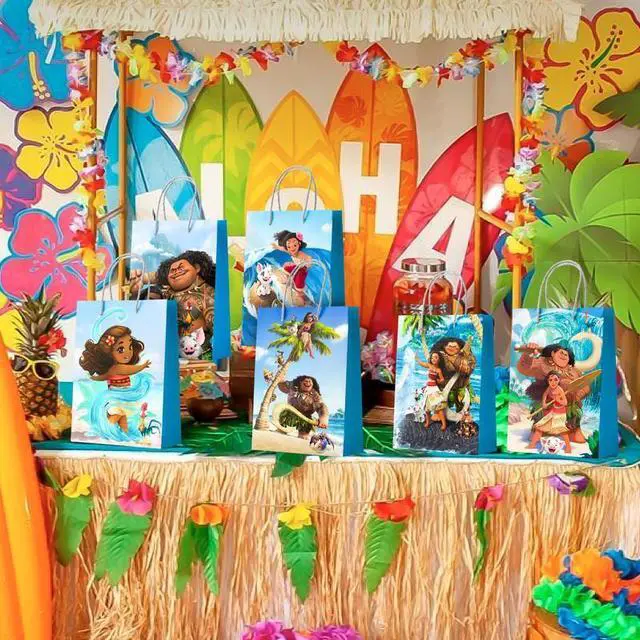 Alt view image 5 of 7 - Moana Party Supplies, 24pcs Moana Party Gift Bags - Moana Favor Bags, Moana Candy Bags for Boys/Girls Kids Moana Birthday Party Decoration