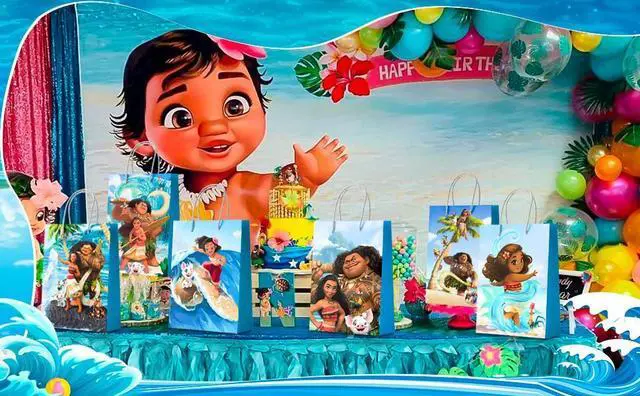 Alt view image 7 of 7 - Moana Party Supplies, 24pcs Moana Party Gift Bags - Moana Favor Bags, Moana Candy Bags for Boys/Girls Kids Moana Birthday Party Decoration