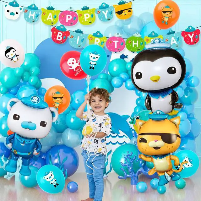 Alt view image 4 of 7 - Octonauts Birthday Decorations, 114 Pieces Octonauts Party Supplies Party Tableware Set - Octonauts Birthday Party Plates Tablecloths Cake Decorations Banners and Other Birthday Party Supplies