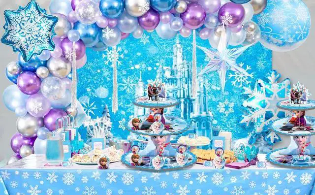 Alt view image 7 of 7 - Frozen Cupcake Stand, 3-Tier Frozen Birthday Cupcake Stand with 12pcs Frozen Cupcake Toppers & 12pcs Elsa Cake Cups Perfect for Elsa Themed Party or Frozen Birthday Party Supplies