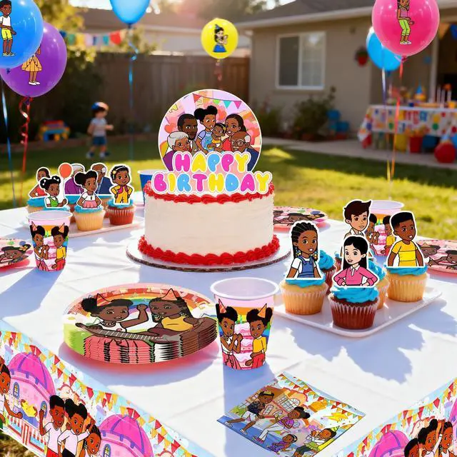 Alt view image 3 of 7 - 98pcs Gracie's Corner Birthday Party Decorations Supplies, Gracie's Corner Party Supplies - Cake Toppers Balloons Banner Plates Napkins Cups etc Gracie's Corner Party Decorations for Girls & Boys