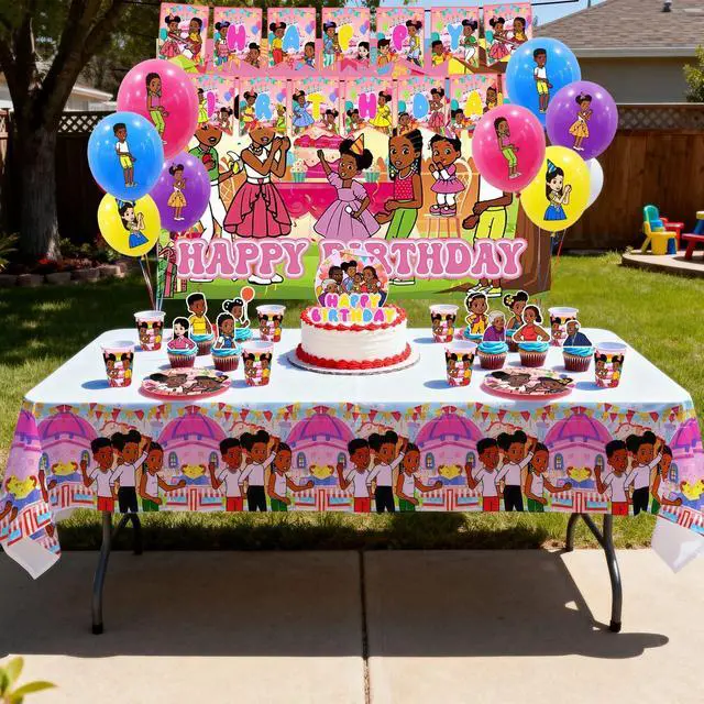 Alt view image 7 of 7 - 98pcs Gracie's Corner Birthday Party Decorations Supplies, Gracie's Corner Party Supplies - Cake Toppers Balloons Banner Plates Napkins Cups etc Gracie's Corner Party Decorations for Girls & Boys