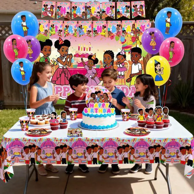 Alt view image 4 of 7 - 98pcs Gracie's Corner Birthday Party Decorations Supplies, Gracie's Corner Party Supplies - Cake Toppers Balloons Banner Plates Napkins Cups etc Gracie's Corner Party Decorations for Girls & Boys
