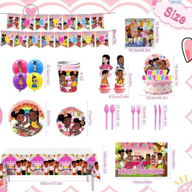 Alt view image 6 of 7 - 98pcs Gracie's Corner Birthday Party Decorations Supplies, Gracie's Corner Party Supplies - Cake Toppers Balloons Banner Plates Napkins Cups etc Gracie's Corner Party Decorations for Girls & Boys
