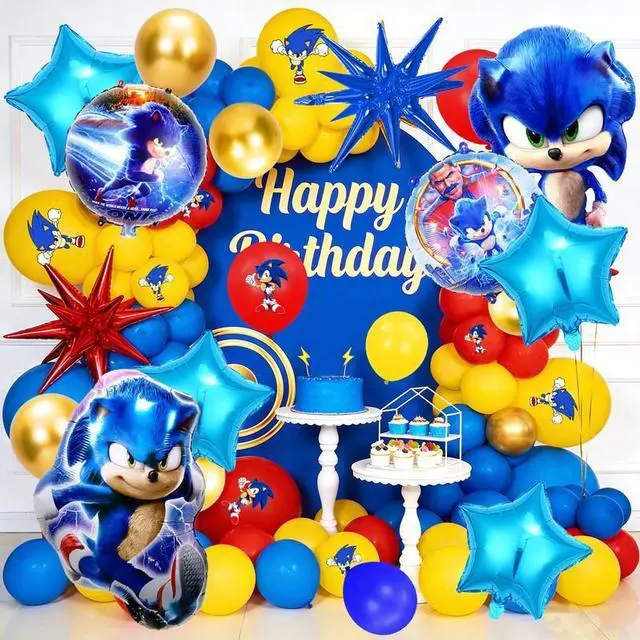 Main image of 84pcs Sonic Balloon Party Decorations,Sonic Birthday Decorations Balloons Set,Sonic Theme Party Latex Balloons,Foil Balloons for Kids Birthday Party Decorations Favors
