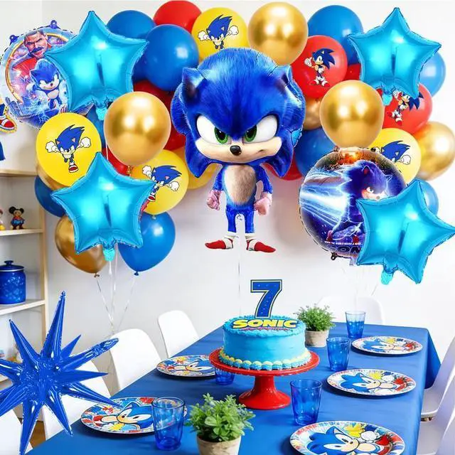 Alt view image 5 of 7 - 84pcs Sonic Balloon Party Decorations,Sonic Birthday Decorations Balloons Set,Sonic Theme Party Latex Balloons,Foil Balloons for Kids Birthday Party Decorations Favors