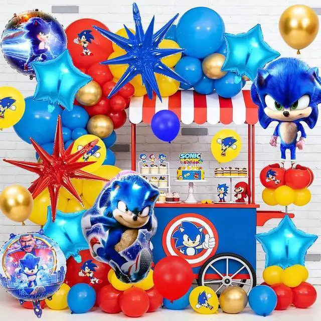 Alt view image 7 of 7 - 84pcs Sonic Balloon Party Decorations,Sonic Birthday Decorations Balloons Set,Sonic Theme Party Latex Balloons,Foil Balloons for Kids Birthday Party Decorations Favors