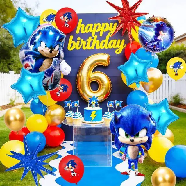 Alt view image 6 of 7 - 84pcs Sonic Balloon Party Decorations,Sonic Birthday Decorations Balloons Set,Sonic Theme Party Latex Balloons,Foil Balloons for Kids Birthday Party Decorations Favors
