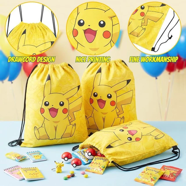 Alt view image 6 of 7 - 12 Pcs Pokemon Drawstring Bags Pikachu Party Bags Pokemon Candy Bags Pokemon Treat Bags for Pokemon Birthday Party Decorations /Pokemon Party Supplies/Pokemon Birthday Favors