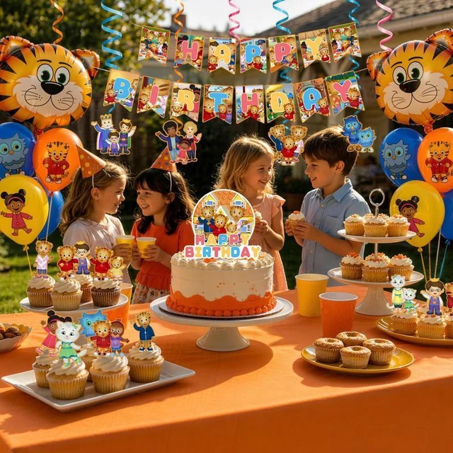 Alt view image 5 of 7 - 35 Pcs Little Tiger Daniel Birthday Decorations Set-Little Tiger Daniel Banner Balloon Tablecloth Cake Toppers etc Little Tiger Daniel Party Decorations for Little Tiger Daniel Birthday Party Supplies