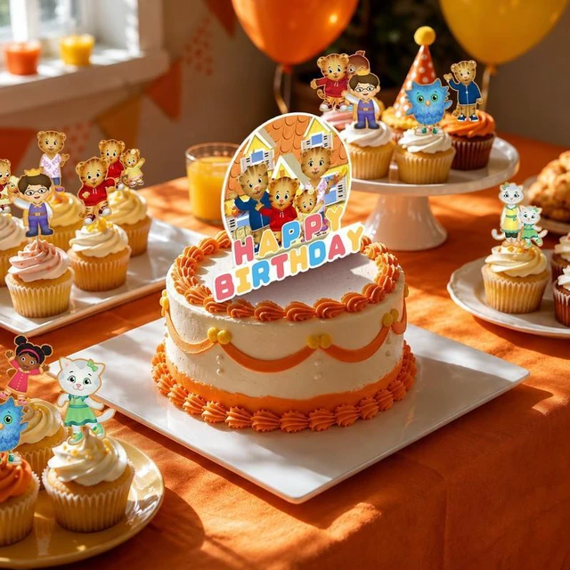 Alt view image 4 of 7 - 35 Pcs Little Tiger Daniel Birthday Decorations Set-Little Tiger Daniel Banner Balloon Tablecloth Cake Toppers etc Little Tiger Daniel Party Decorations for Little Tiger Daniel Birthday Party Supplies