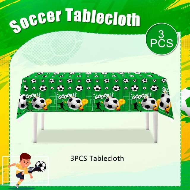 Alt view image 6 of 7 - Soccer Tablecloth, 3 Pcs Soccer Party Tablecloth Set - Soccerball Party Tablecloth, Soccer Table Covers & Soccer Theme Table Cloth, for Soccer Party Decorations & Soccer Birthday Decorations