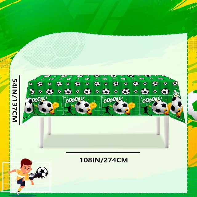 Alt view image 7 of 7 - Soccer Tablecloth, 3 Pcs Soccer Party Tablecloth Set - Soccerball Party Tablecloth, Soccer Table Covers & Soccer Theme Table Cloth, for Soccer Party Decorations & Soccer Birthday Decorations