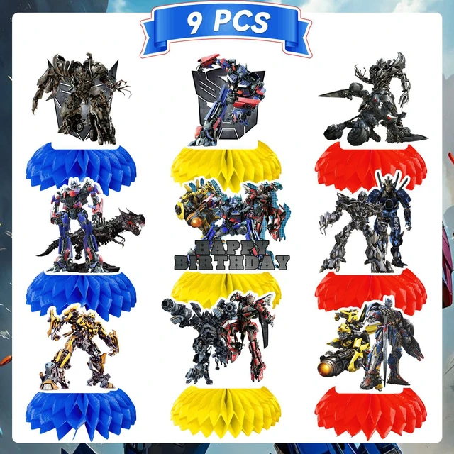Alt view image 7 of 7 - Transformers Centerpieces,9pcs Transformers Birthday Party Table Centerpieces Set- Transformers Honeycomb Centerpieces & Transformers Themed Centerpieces for Transformers Party Table Decorations