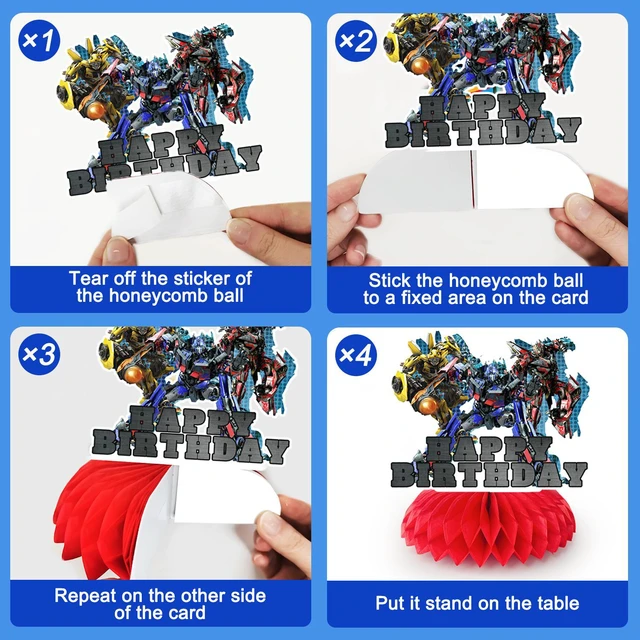 Alt view image 4 of 7 - Transformers Centerpieces,9pcs Transformers Birthday Party Table Centerpieces Set- Transformers Honeycomb Centerpieces & Transformers Themed Centerpieces for Transformers Party Table Decorations