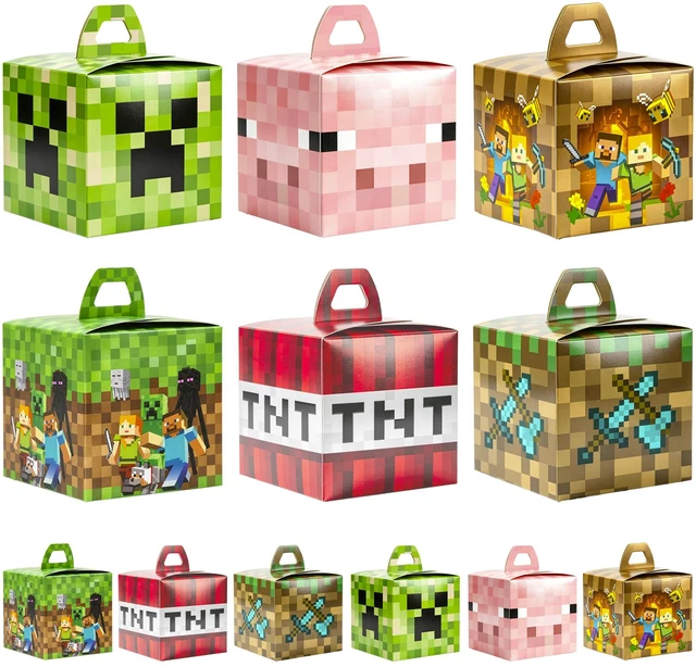 Main image of Pixel Game Party Boxes, 12 Pcs Minecraft Treat Boxes/Minecraft Paper Box/Pixel Game Treat Boxes/Pixel Game Goodie Boxes, Pixel Game Candy Boxes for Pixel Game Birthday Decorations