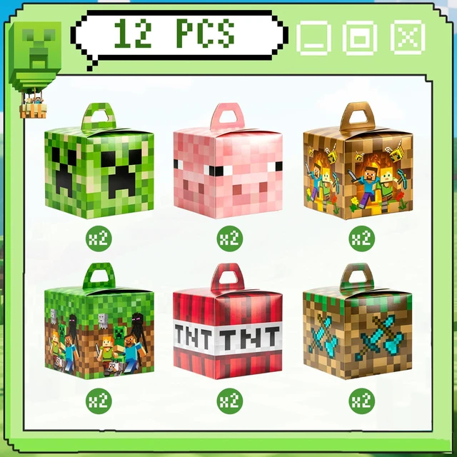 Alt view image 7 of 7 - Pixel Game Party Boxes, 12 Pcs Minecraft Treat Boxes/Minecraft Paper Box/Pixel Game Treat Boxes/Pixel Game Goodie Boxes, Pixel Game Candy Boxes for Pixel Game Birthday Decorations