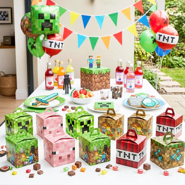 Alt view image 4 of 7 - Pixel Game Party Boxes, 12 Pcs Minecraft Treat Boxes/Minecraft Paper Box/Pixel Game Treat Boxes/Pixel Game Goodie Boxes, Pixel Game Candy Boxes for Pixel Game Birthday Decorations