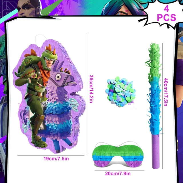 Alt view image 6 of 6 - Fortnite Pinata, 4 Pcs Fortnite Pinatas Bundle - Fortnite Theme Piñata, Fortnite Party Pinata Stick & Party Games Blindfold etc Fortnite Pinata Supplies for Fortnite Birthday Party Decorations