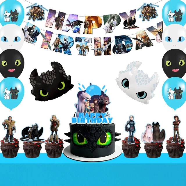 Main image of 43 Pcs How to Train Your Dragon Birthday Decorations - How to Train Your Dragon Party Banner Balloon Tablecloth etc How to Train Your Dragon Party Decorations