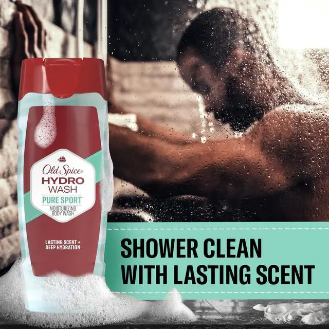 Alt view image 5 of 7 - Moisturizing Men's Hydro Body Wash 2-in-1, long-lasting fragrance & intense hydration to relieve dry skin, all-day fresh, Pure Sport Scent, 16 oz each, pack of 4