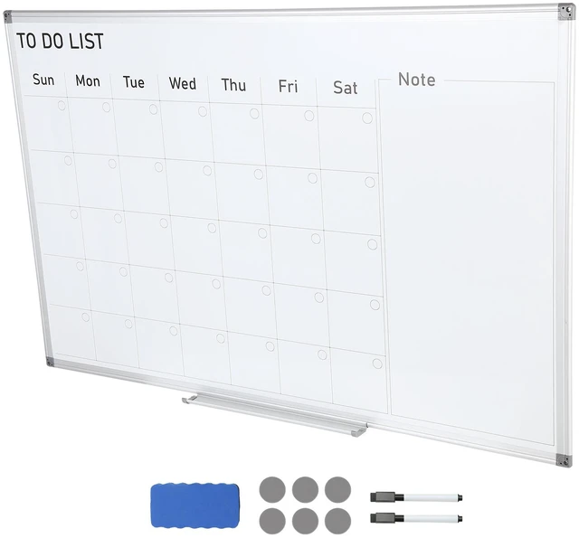 Alt view image 8 of 8 - Calendar Whiteboard, 36 x 24 Inches Magnetic Dry Erase Calendar Board, Monthly Planner Whiteboard for Wall, 1 Magnetic Erase & 2 Dry Erase Marker & Movable Tray for Restaurant Office Home School