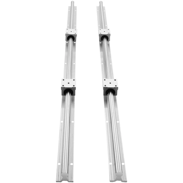 Alt view image 16 of 16 - Linear Guide Rail Set, SBR20 1000mm, 2 PCS 39.4 in/1000 mm SBR20 Guide Rails and 4 PCS SBR20UU Slide Blocks, Linear Rails and Bearings Kit for Automated Machines DIY Project CNC Router Machines