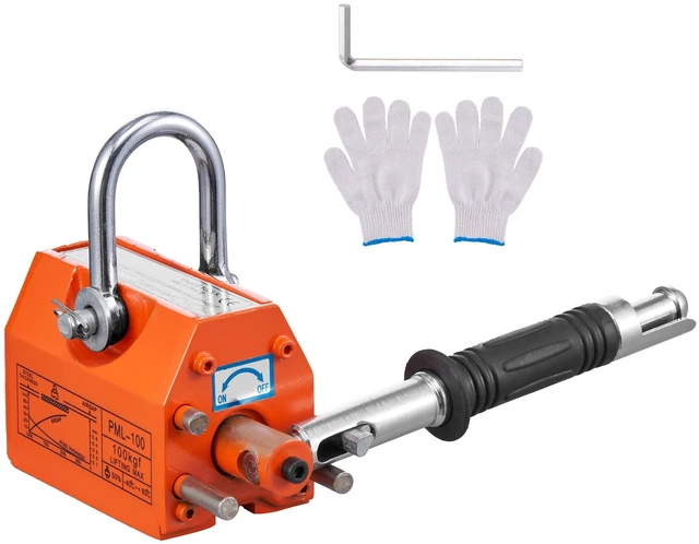 Alt view image 8 of 8 - Magnetic Lifter, 220 lbs/100 kg Pulling Capacity, 2.5 Safety Factor, Neodymium & Steel, Lifting Magnet with Release, Permanent Lift Magnets, Heavy Duty Magnet for Hoist, Shop Crane, Block, Board