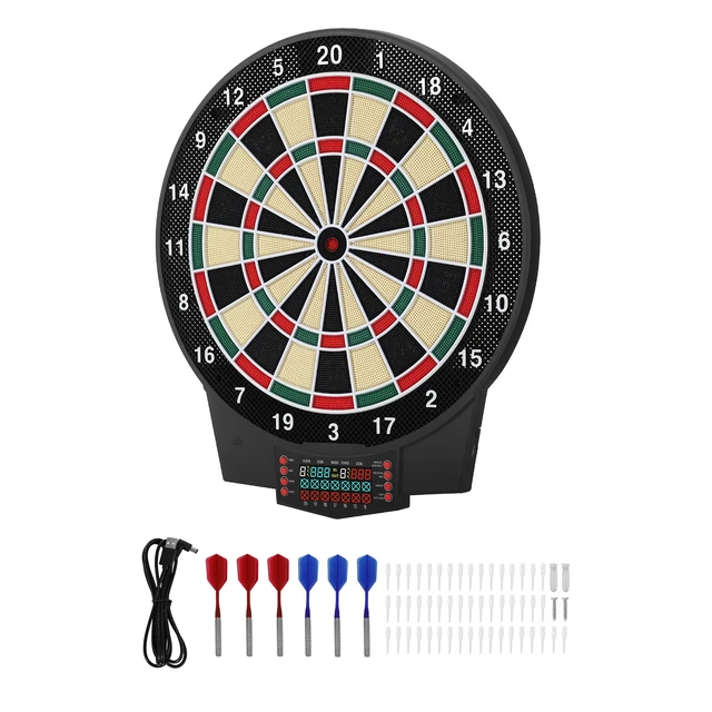 Alt view image 9 of 9 - VEVOR Electronic Dart Board, 15.5" Target Dartboard with 43 Games & 320+ Variations for Up to 8 Players, 6 Dart Shafts with Flights & 50 Soft Tips, Color LCD Scoring Screen for Home Party Game Room