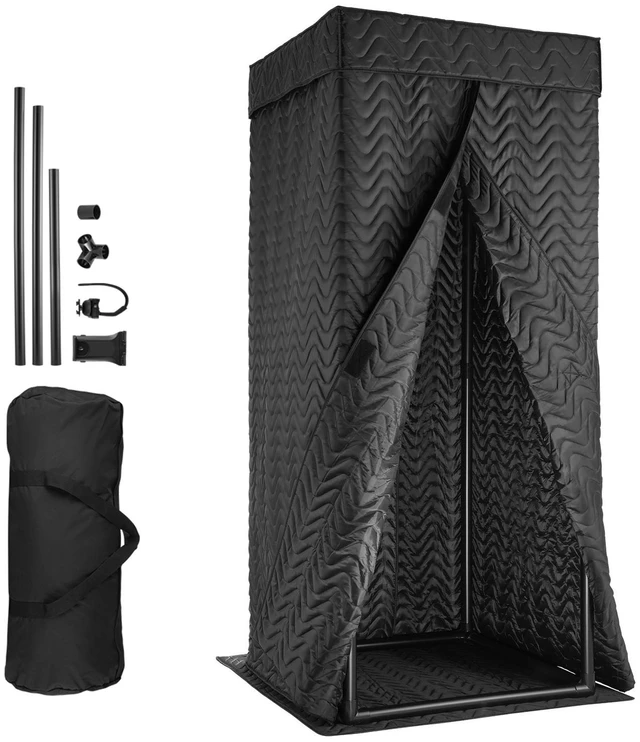 Alt view image 9 of 9 - VEVOR 6.56 ft Portable Vocal Booth Recording Booth with Travel Bag for Voiceovers