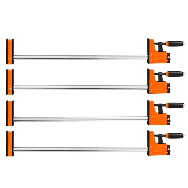 Alt view image 8 of 8 - VEVOR Bar Clamps for Woodworking, 4-Pack, 36" Opening F Clamps, 1500 lbs Load Limit, Clamp/Spreader 2 Modes, Soft Rubber Pads, Ergonomic Handle, Carbon Steel Bar, for Wood Working and Metal Working
