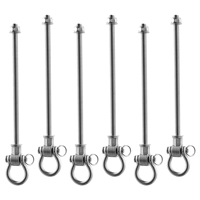 Alt view image 8 of 8 - VEVOR Swing Hangers, 6 Pack Heavy Duty Swing Brackets, 850 lbs Each Load Capacity, Smooth Bearing, Stainless Steel Hangers, Ideal for Hammocks Playground Porch Yoga Boxing Bag Indoor Outdoor, Silver