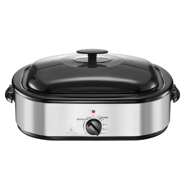 Alt view image 9 of 9 - VEVOR Electric Roaster Oven 14QT Electric Roasting Pan with Self-Basting Lid