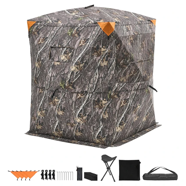Alt view image 9 of 9 - VEVOR 2-3 Person Portable Hunting Blind Thermal Ground Deer Duck Blind Carrying Bag