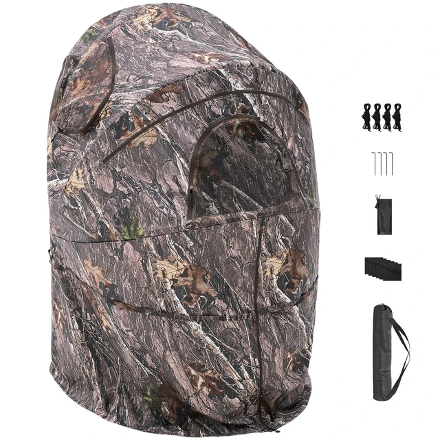 Alt view image 9 of 9 - VEVOR Single Person Portable Hunting Blind Ground Deer Duck Blind with Carrying Bag